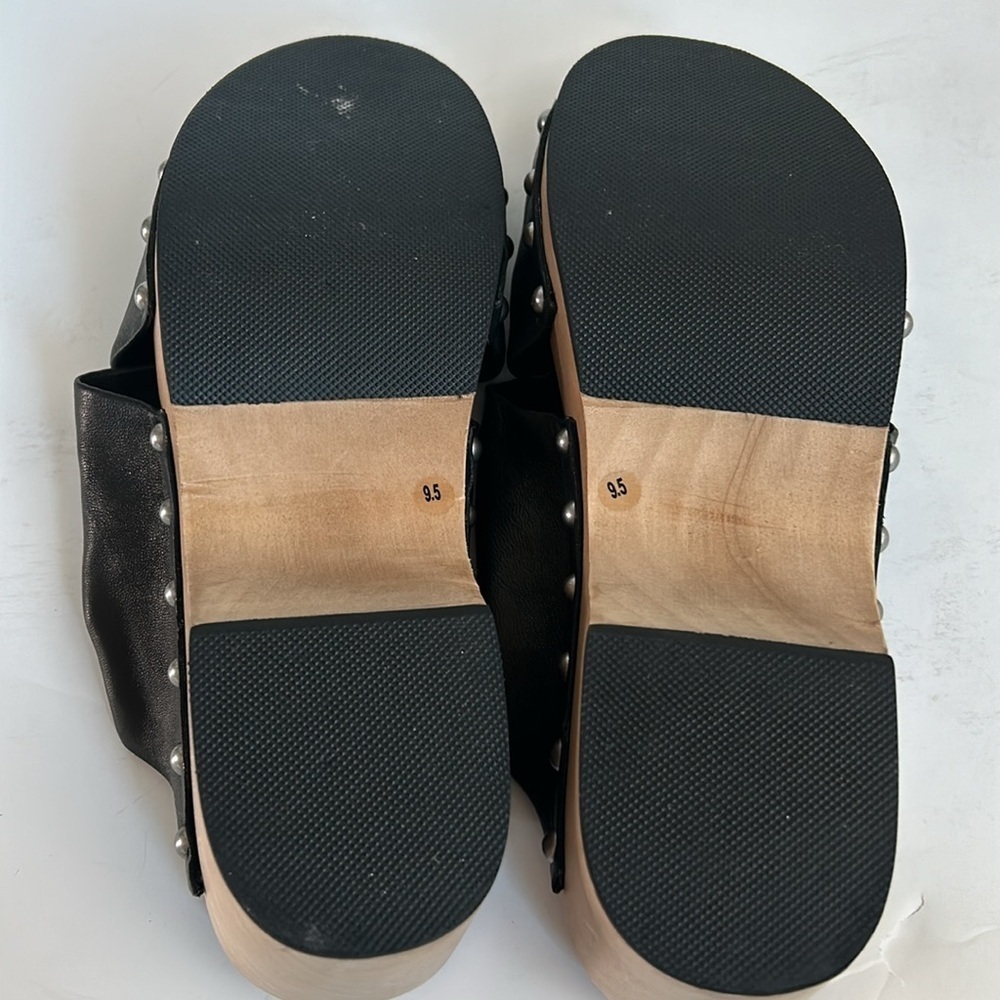Kelsi Dagger Brooklyn Sprinter black clog slide sandal leather upper studded - Picture 12 of 16